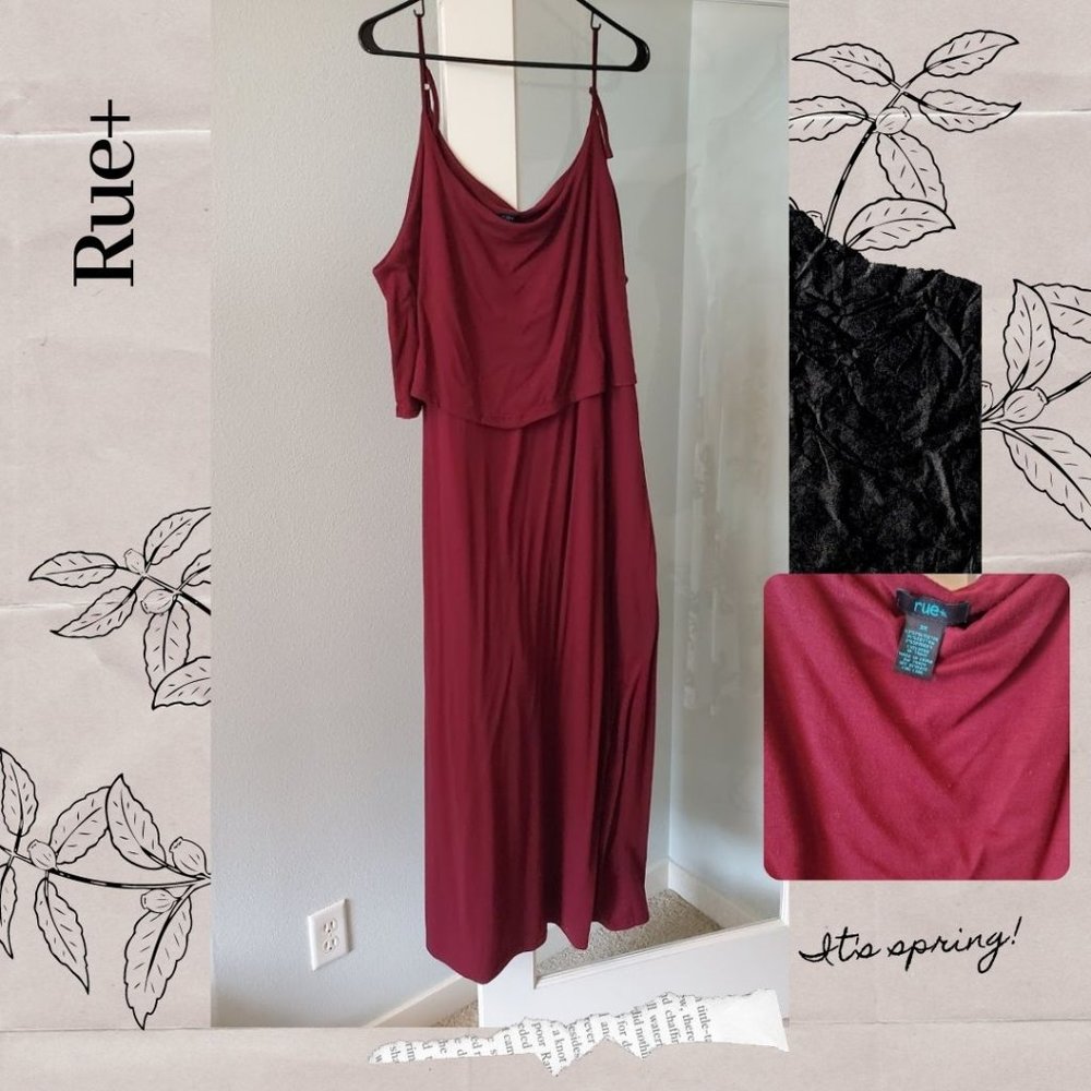 Maroon Rue+ Maxi Dress (3X)